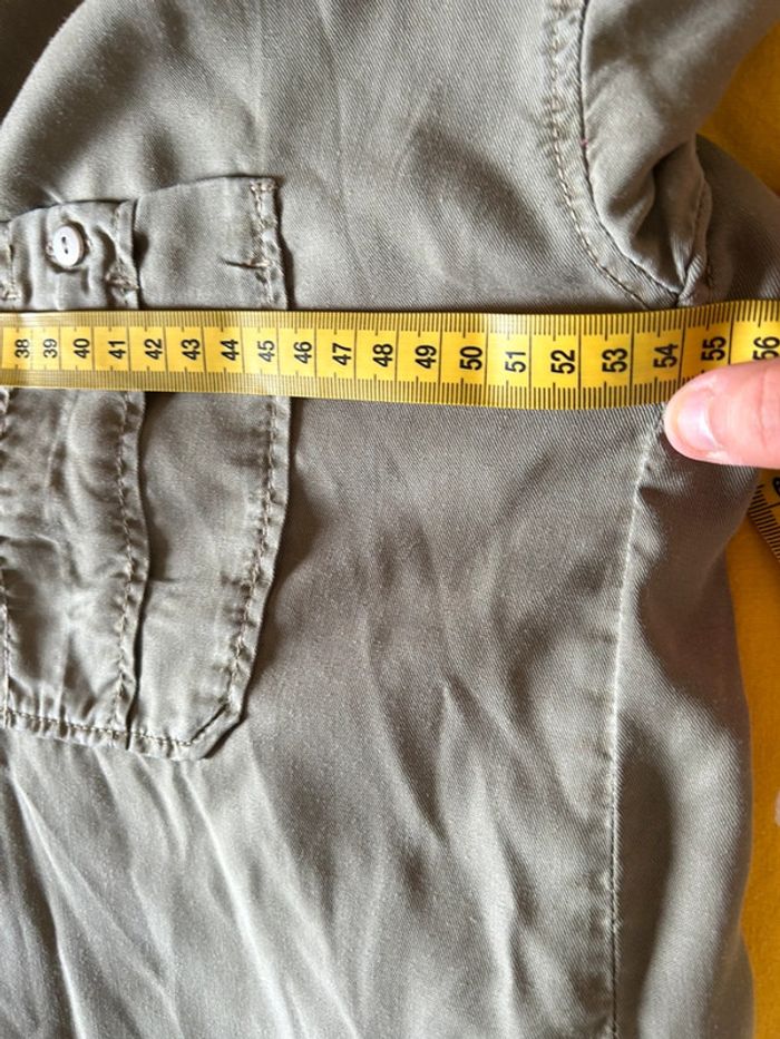 Blouse chemise kaki lyocel manches longues Zara - taille M - photo numéro 6