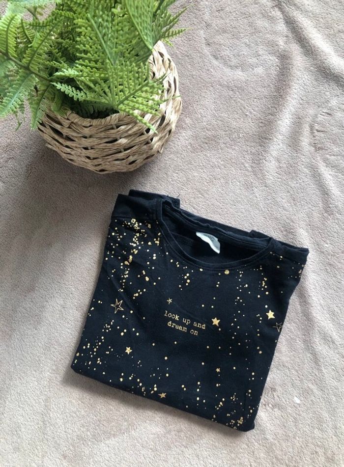 Tee-shirt noir et or Zara - photo numéro 6