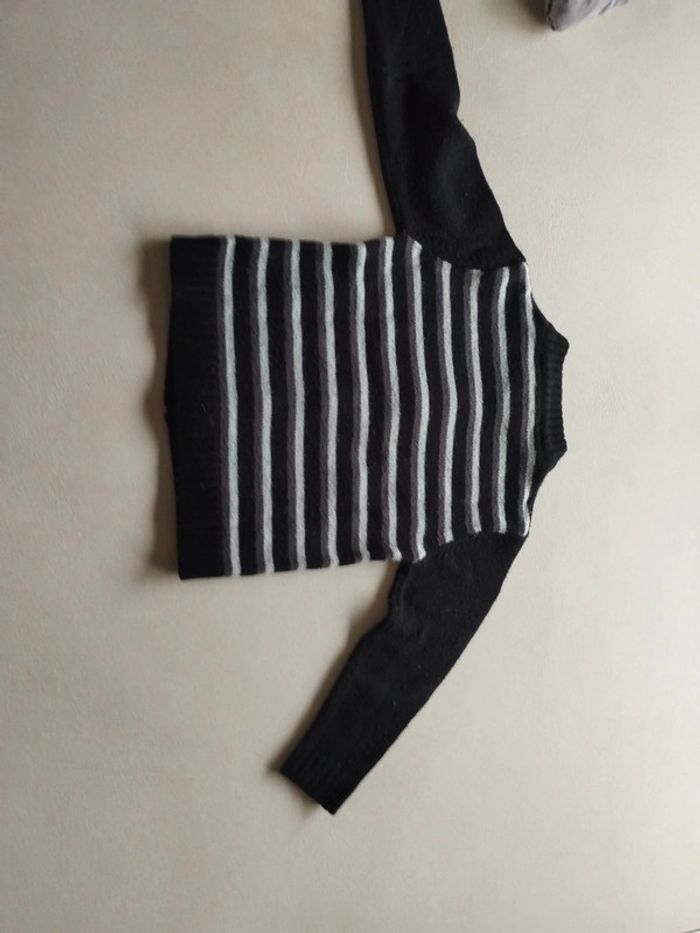 Pull rayé à zip - photo numéro 2