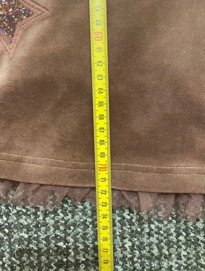 Robe mi-longue, marron rosé,doublée+ tulle - photo numéro 8