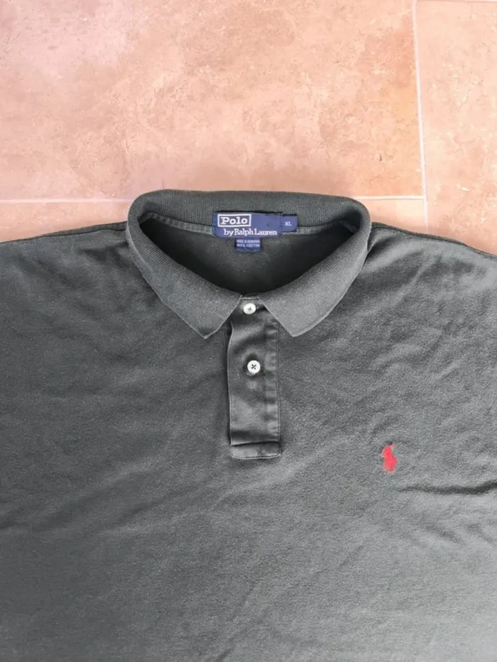Polo Ralph Lauren homme taille XL vert foncé logo rouge Pima coton excellent état - photo numéro 3