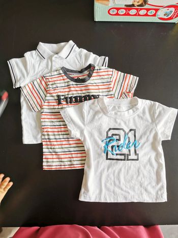 Lot 3 Tee-shirt manches courtes 18 mois