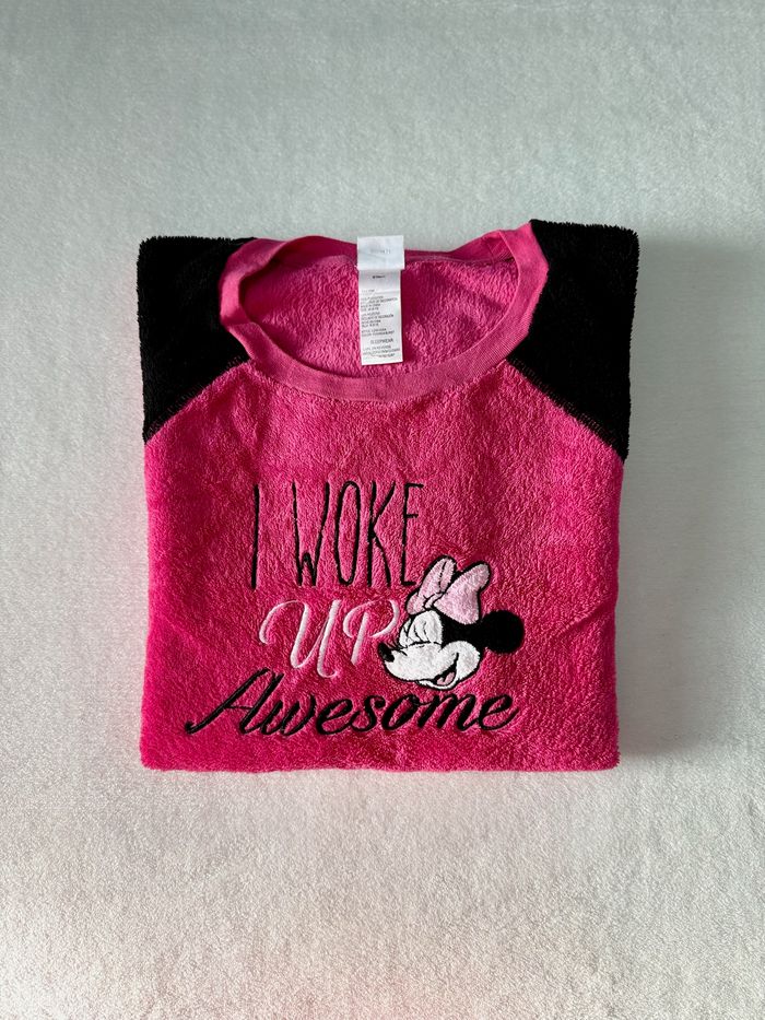 Haut de pyjama a manche longue disney minnie rose et noir taille M pour femme