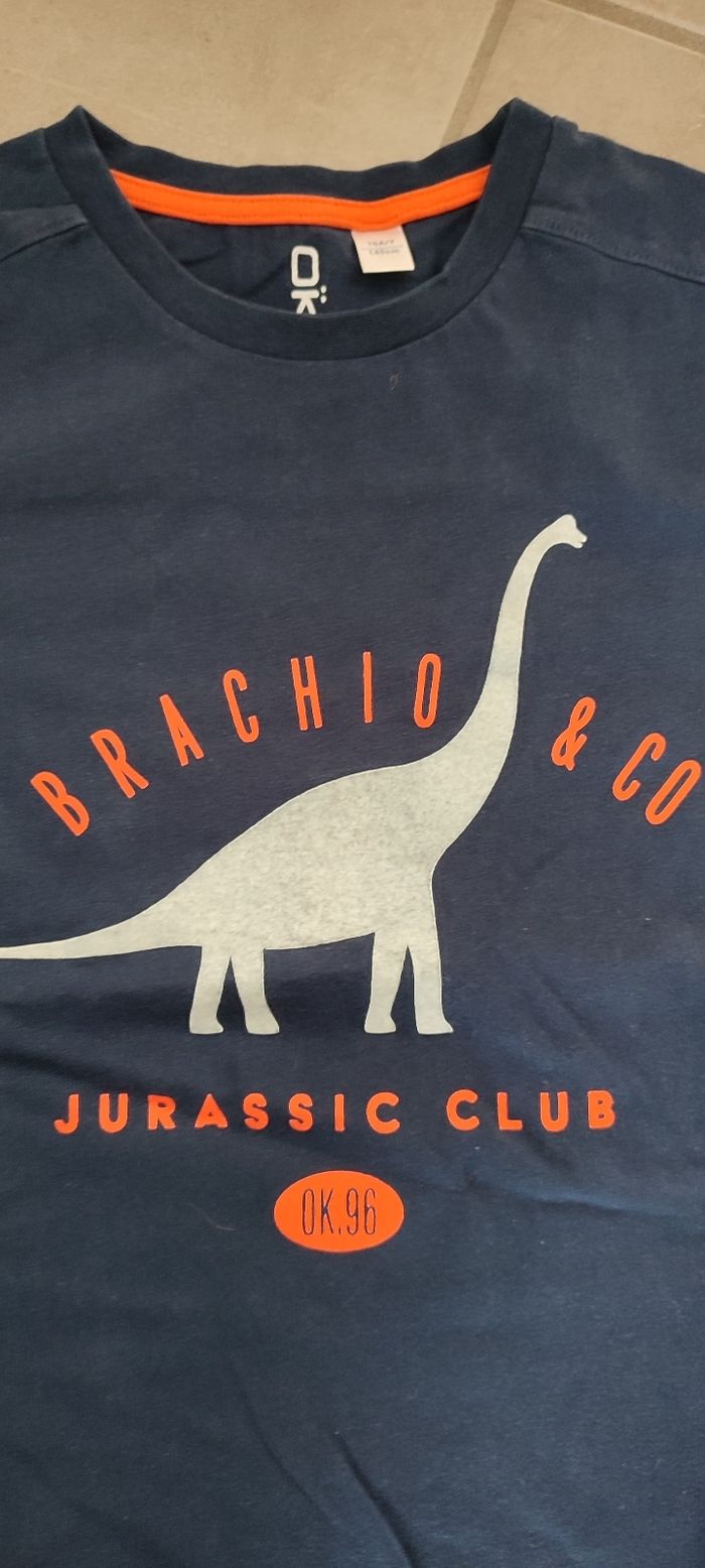 T-shirt bleu dino 10A - photo numéro 3