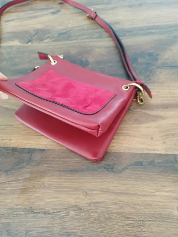 Petit sac bandoulière "Naf Naf" bordeau - photo numéro 2