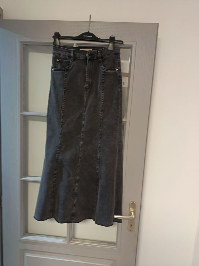 Jupe longue évasée en jean