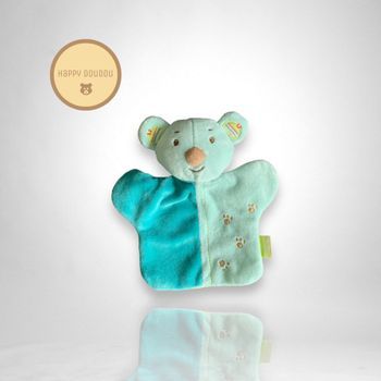 Doudou Plat marionnette carré Koala Bleu U tout petits DP344