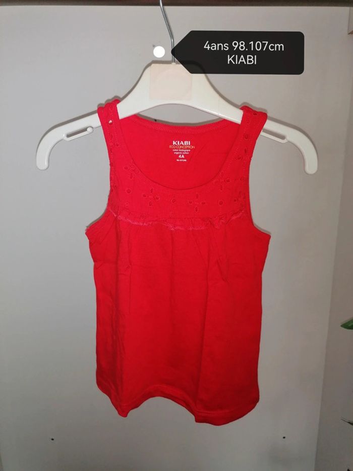 Tee-shirt rouge orangé 4ans 98.107cm