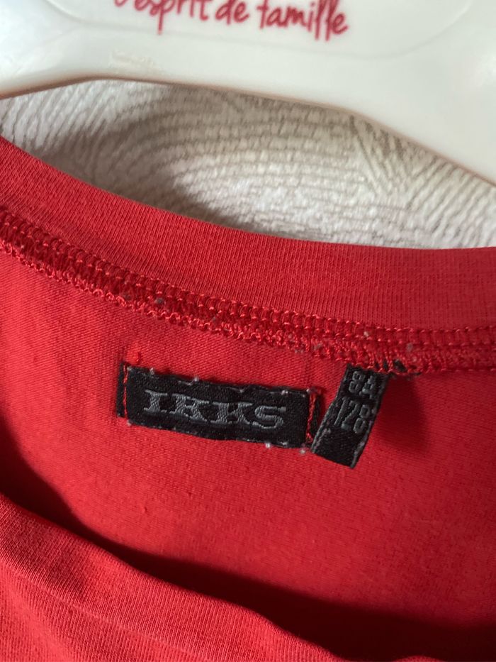 T-shirt rouge imprimé et brodé 8 ans IKKS - photo numéro 3