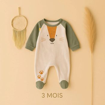 🐾 Adorable Pyjama bébé avec motif animal - 3 mois 🐾
