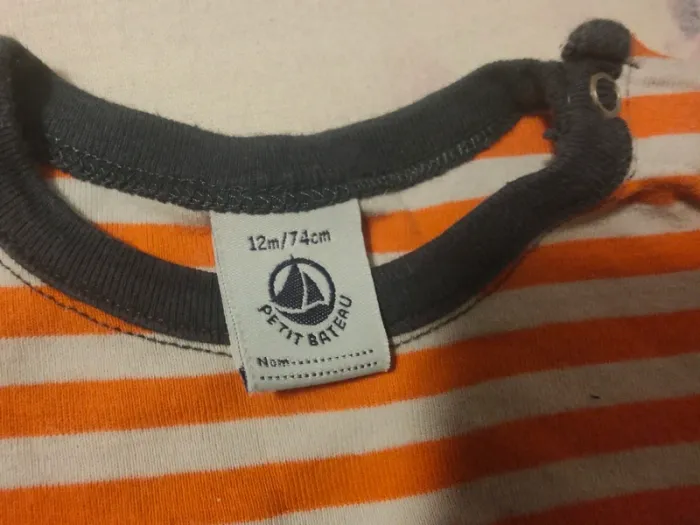 T-shirt Petit Bateau 12 mois rayé - photo numéro 2