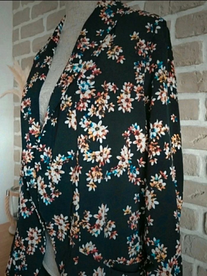 Veste blazer Pimkie noir imprimé fleuri - photo numéro 4