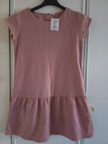 Robe fille à pois argentés taille 11/12 ans neuve