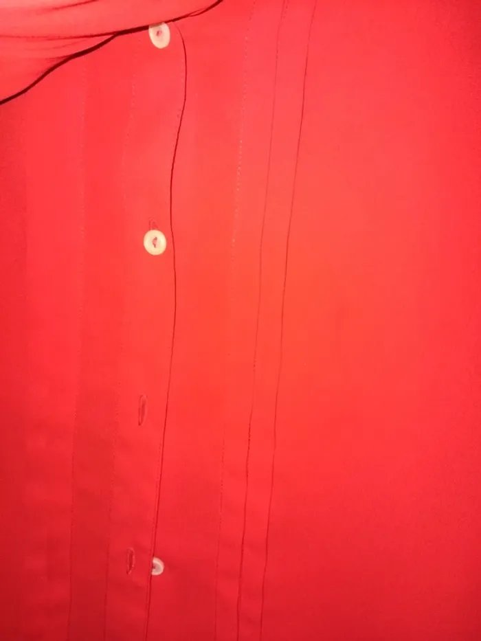 Chemisier rouge vintage col lavallière - photo numéro 3