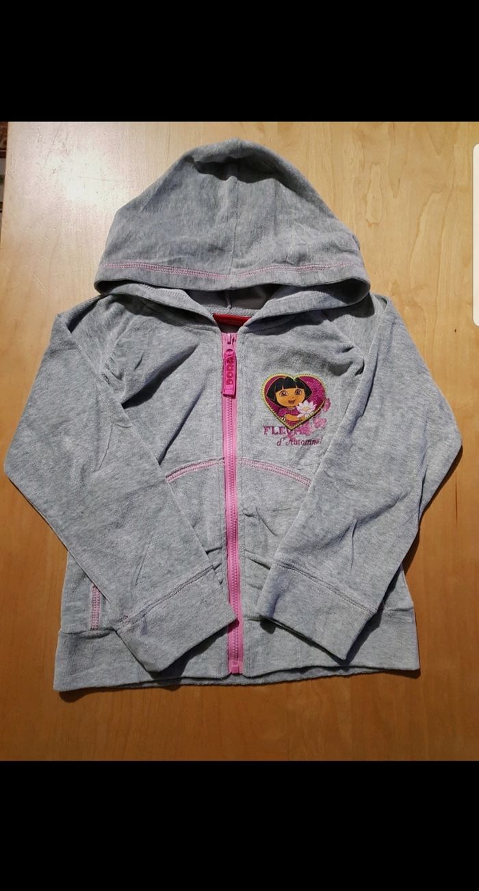 Sweat zippé à capuche Dora enfant fille 4/5 ans