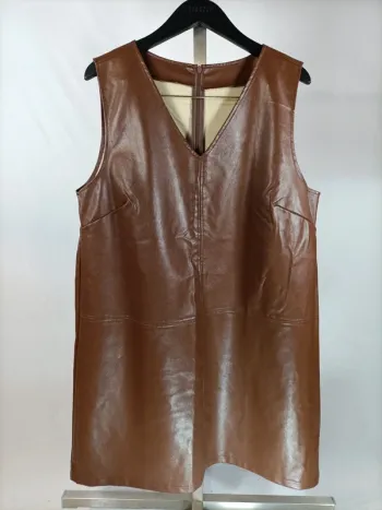Robe en cuir synthétique Marron taille L - A068