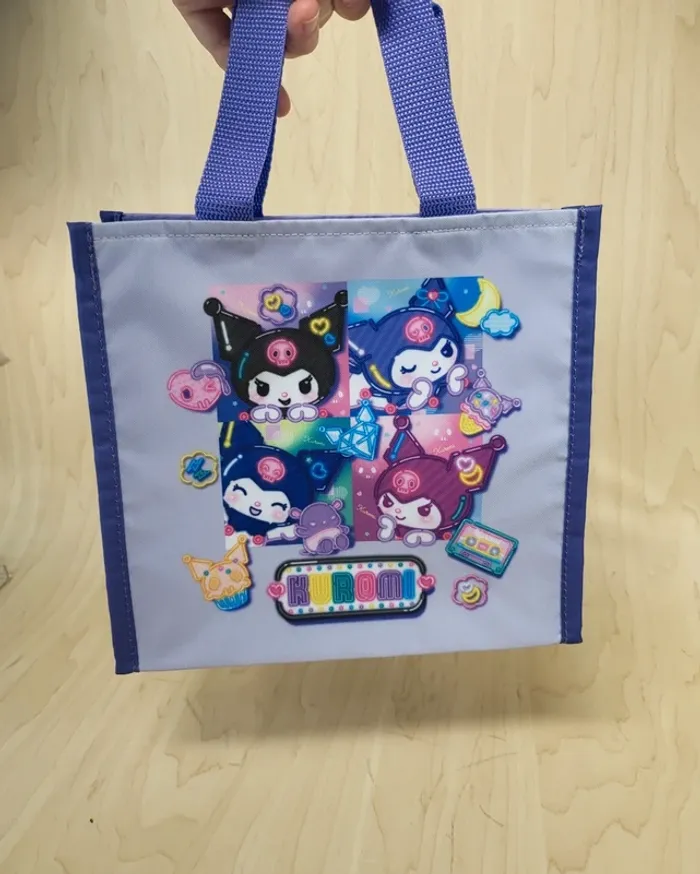 Mini tote bag Sanrio Kuromi néon mauve - photo numéro 4
