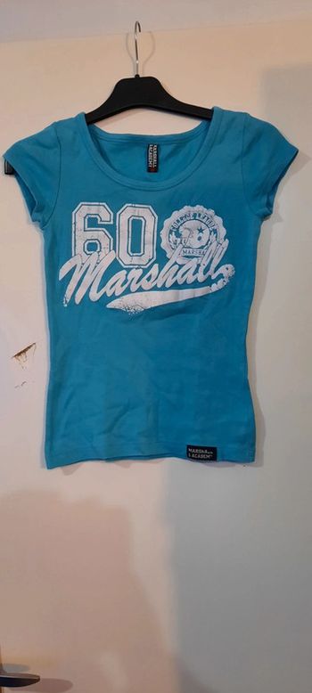 T-shirt bleu clair taille M Marshall & academy