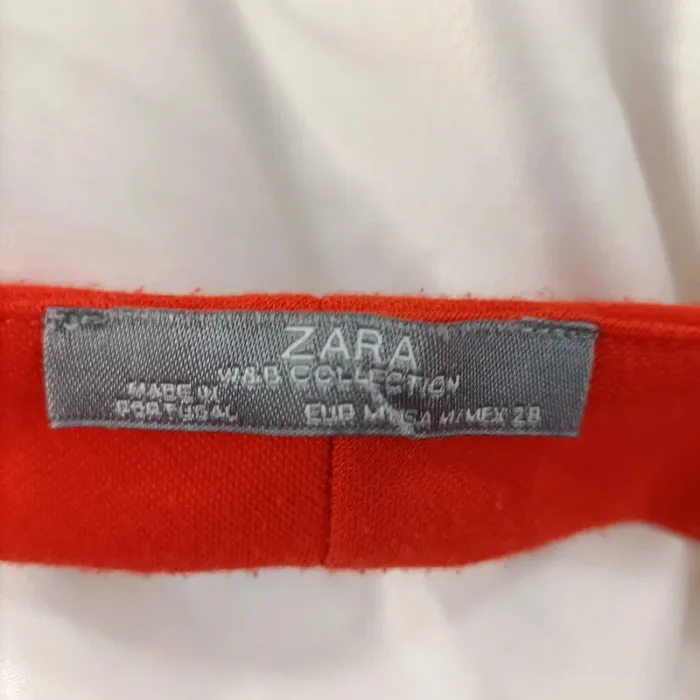 Robe découpe décolleté Zara M Rouge orangé, robe de soirée moulante - photo numéro 6