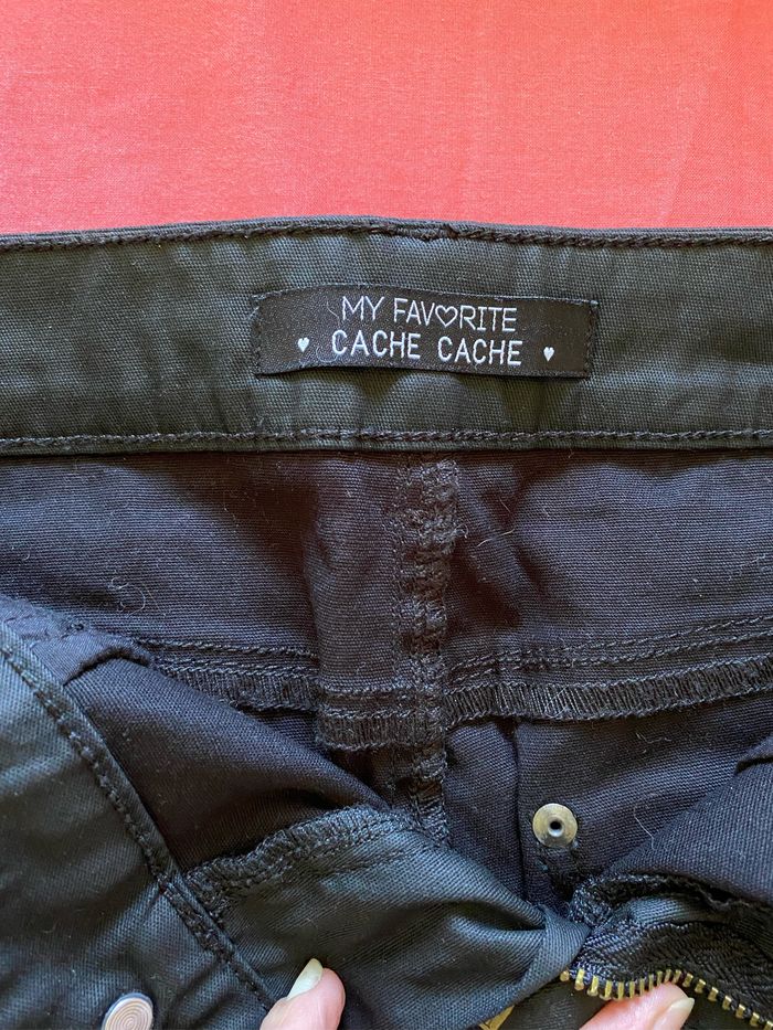 Mini jupe en jean noire cache cache taille 38 - photo numéro 3