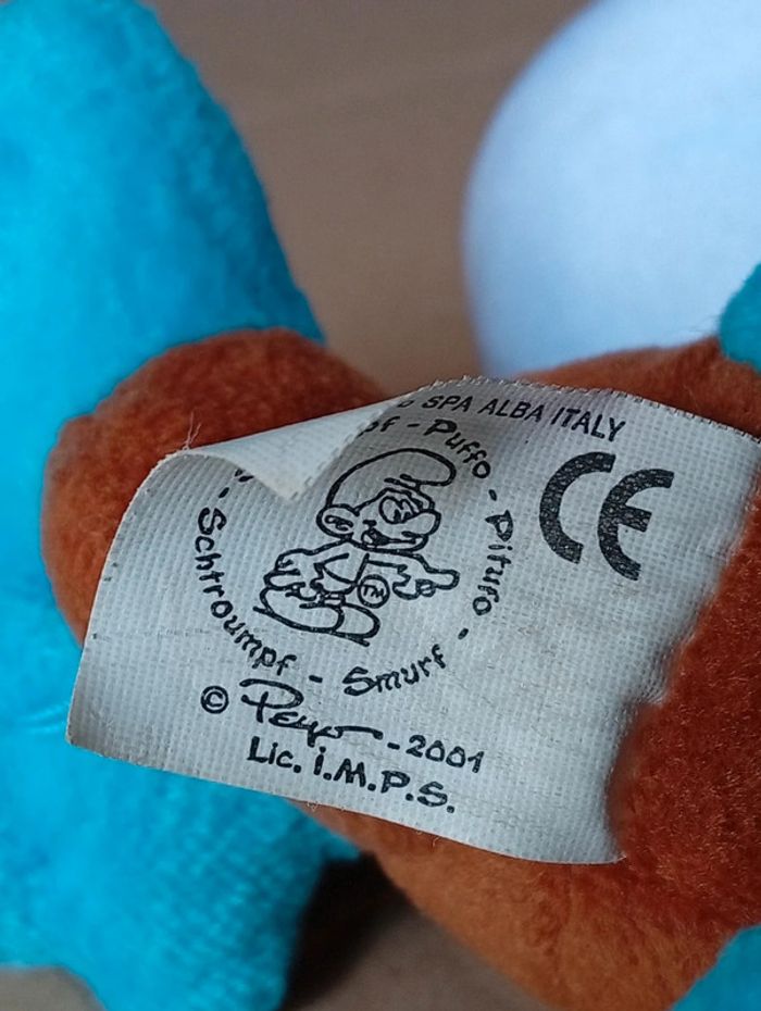 Jolie peluche Schtroumpfs authentique Peyo 2001 - photo numéro 4