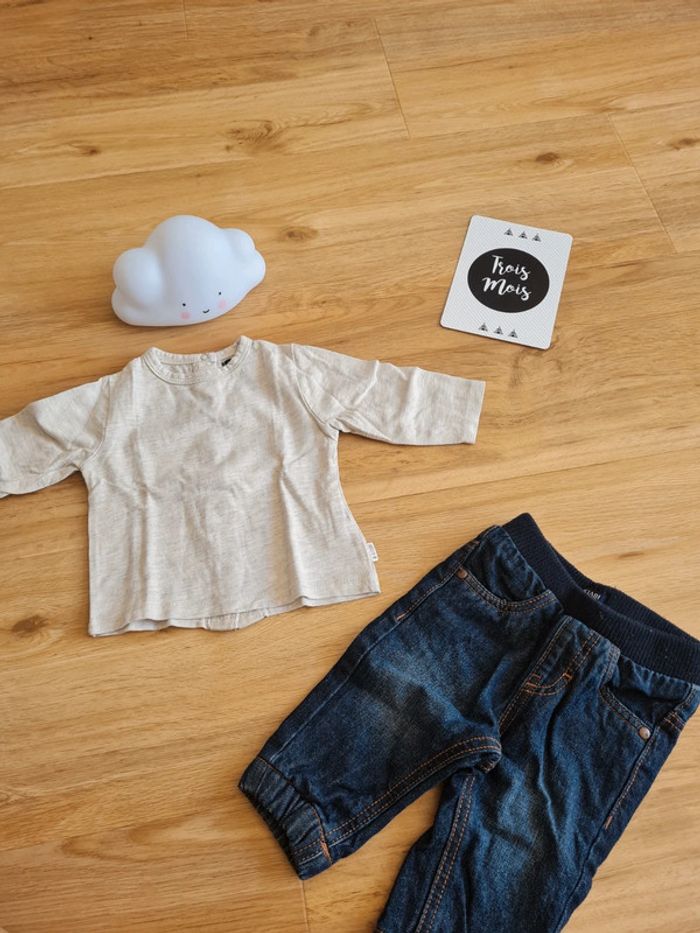 lot de 3 manche longue et 1 jean - photo numéro 3