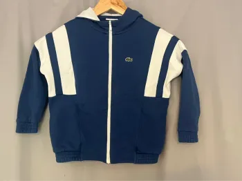 gilet lacoste bleu et blanc