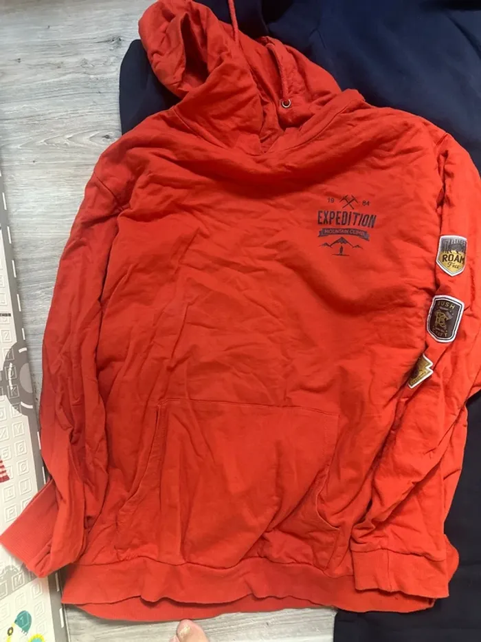 Lot vêtements homme 2 sweat bleu 4 XL orange 2XLjogging - photo numéro 2