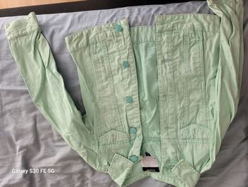 Veste en jean vert d'eau