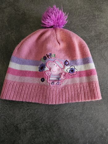 Bonnet hiver enfant fille - Taille unique - Peppa Pig - Rose lila