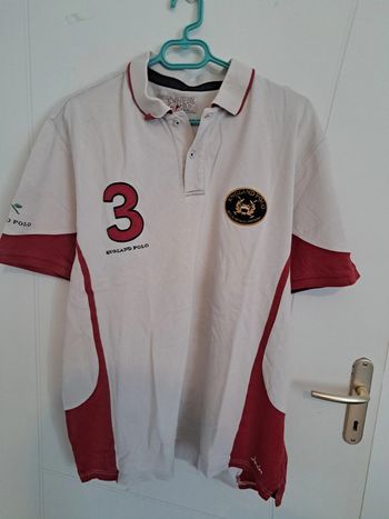 Polo blanc et rouge Joules taille XL