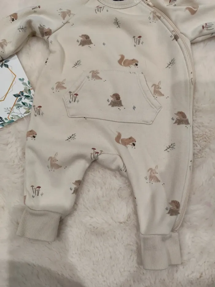 Combi à zip évolutive beige automnale 3 mois intérieur doux - photo numéro 2
