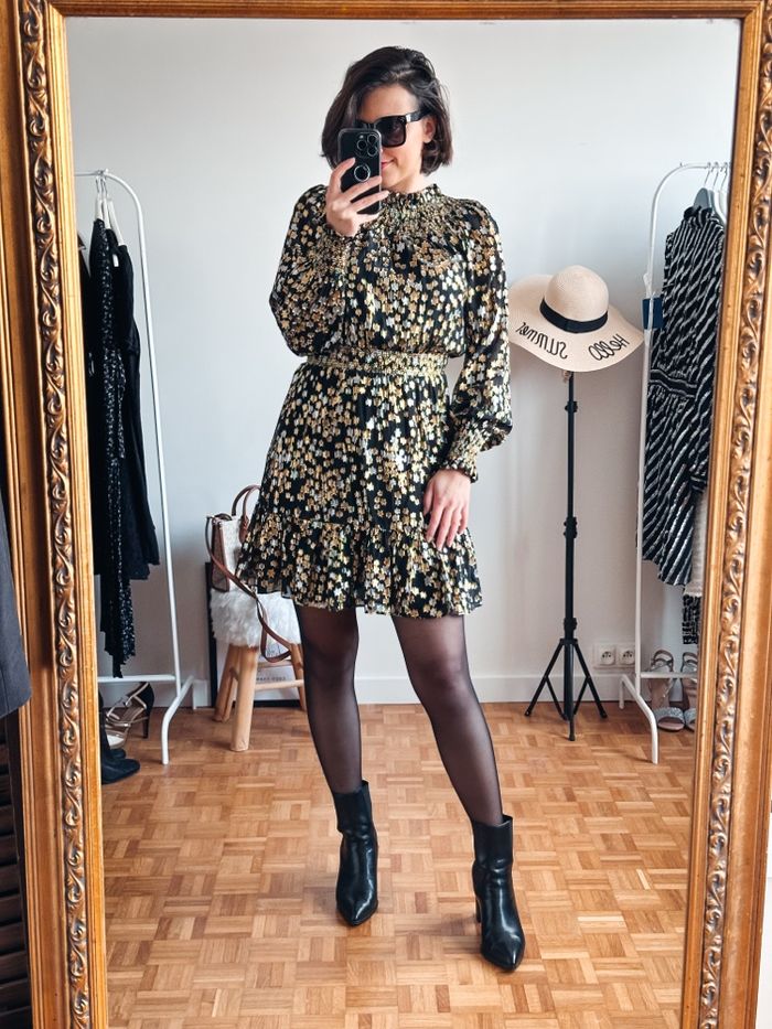 Robe Michael Kors noire, dorée et argentée taille 36 - photo numéro 2