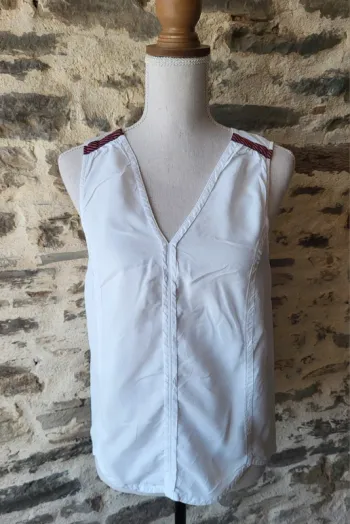 Débardeur blanc en coton lyocell Bonobo Taille 36
