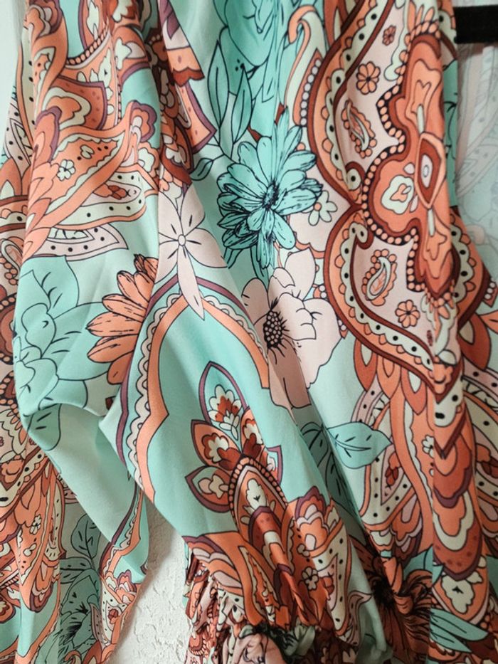 Robe femme fluide motif floral avec ceinture - photo numéro 2