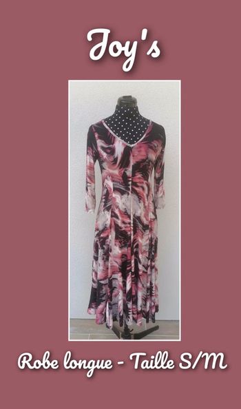 Robe longue abstrait rose noir gris beige Taille S/M Joy's