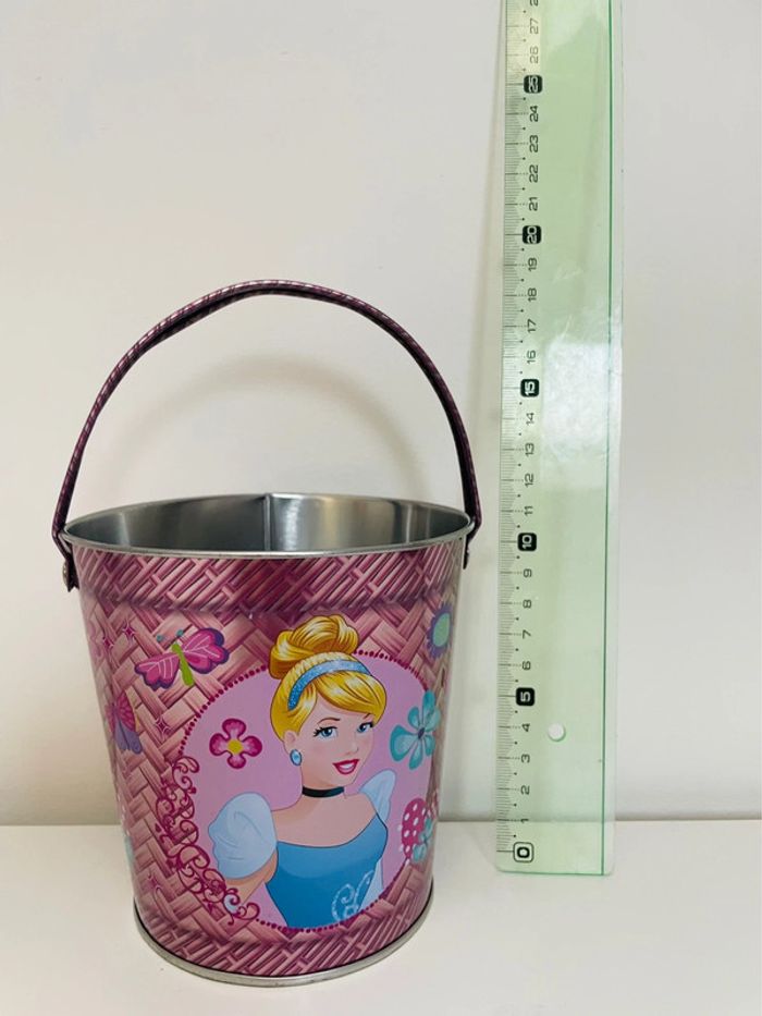 Seau décoratif princesse Disney en métal rose cendrillon ariel belle disney - photo numéro 4