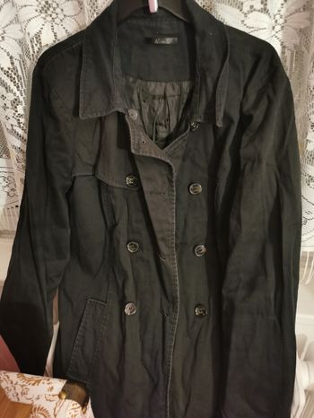 Veste/manteau noir à boutons (2 rangées)