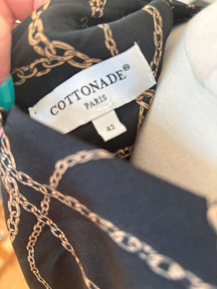 Sublime robe manches 3/4 froncées - Cottonade Paris - T42 - photo numéro 12