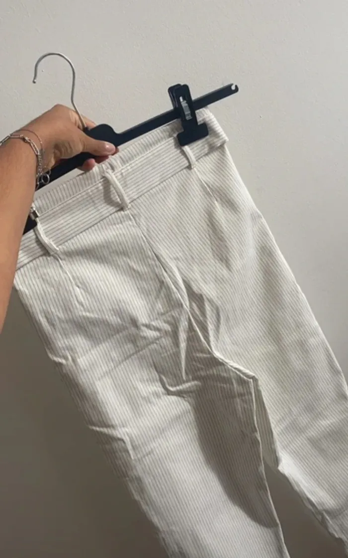 Pantalon slim à rayures - taille haute - photo numéro 6