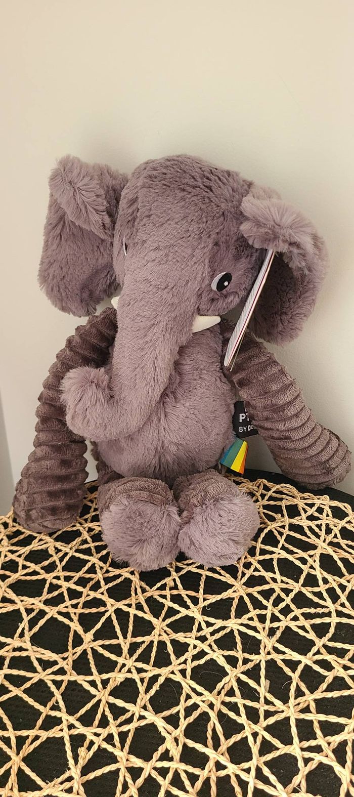 LES DÉGLINGOS Peluche Les Ptipotos Dimoitou l'éléphant gris (35 cm) - photo numéro 2