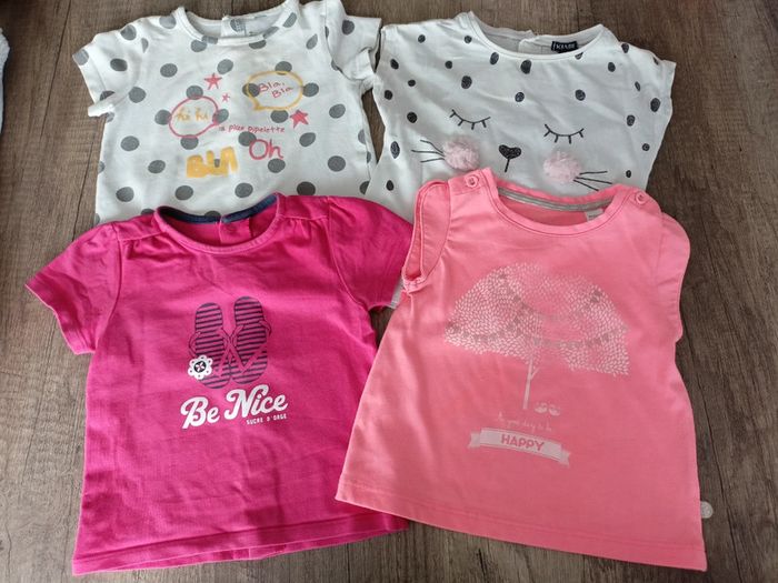 Lot de t-shirts fille 6 mois
