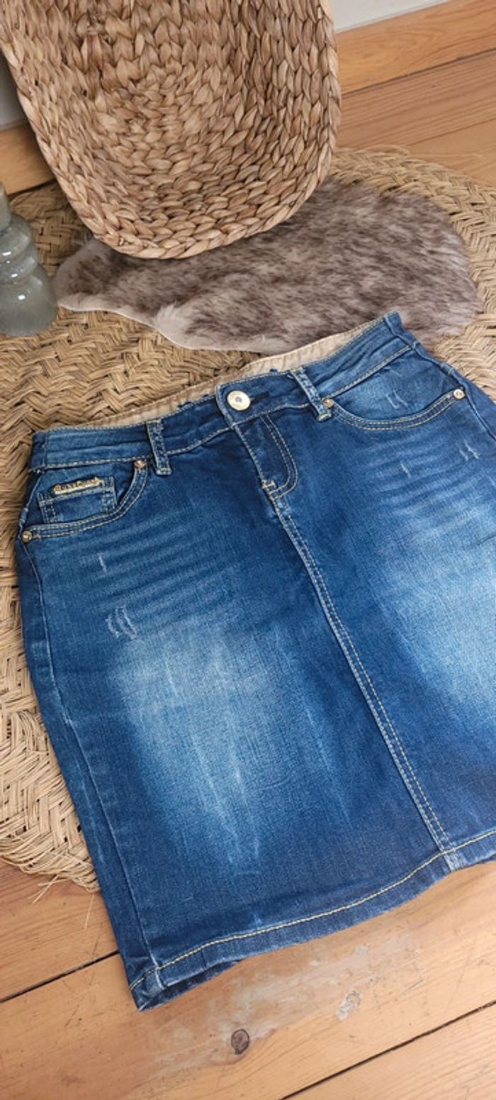 Jolie jupe en Jeans Ruba Cuori Parfait état Taille M - photo numéro 2
