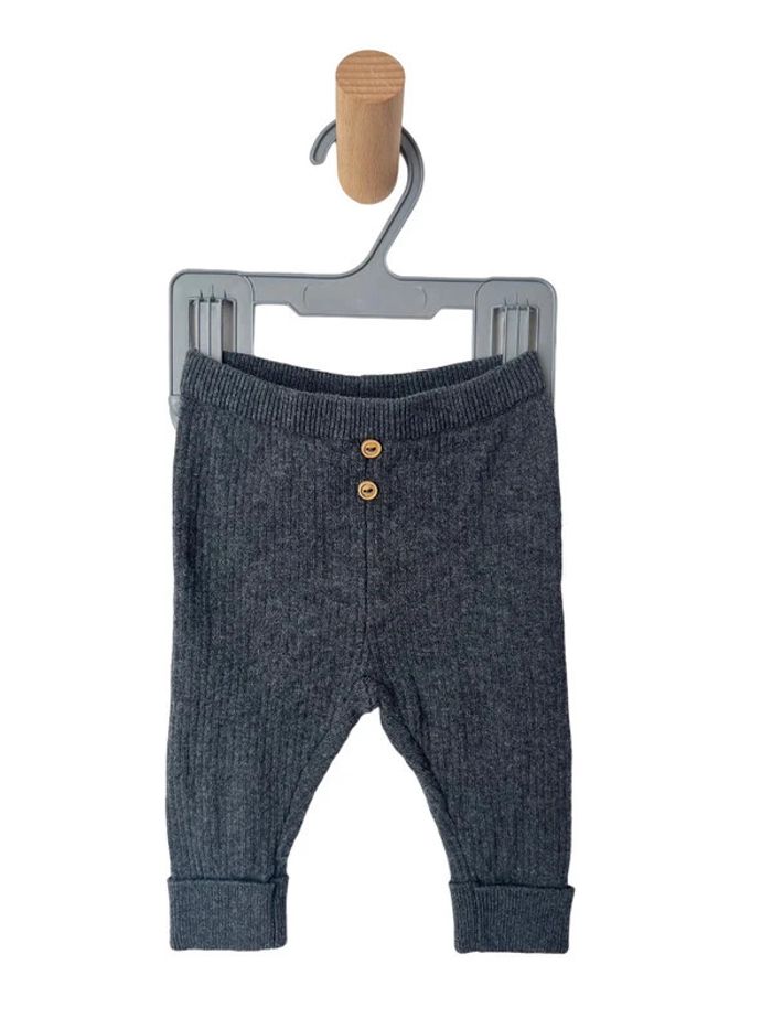Legging gris anthracite chiné, en maille côtelée - Zara 3 mois (62cm)