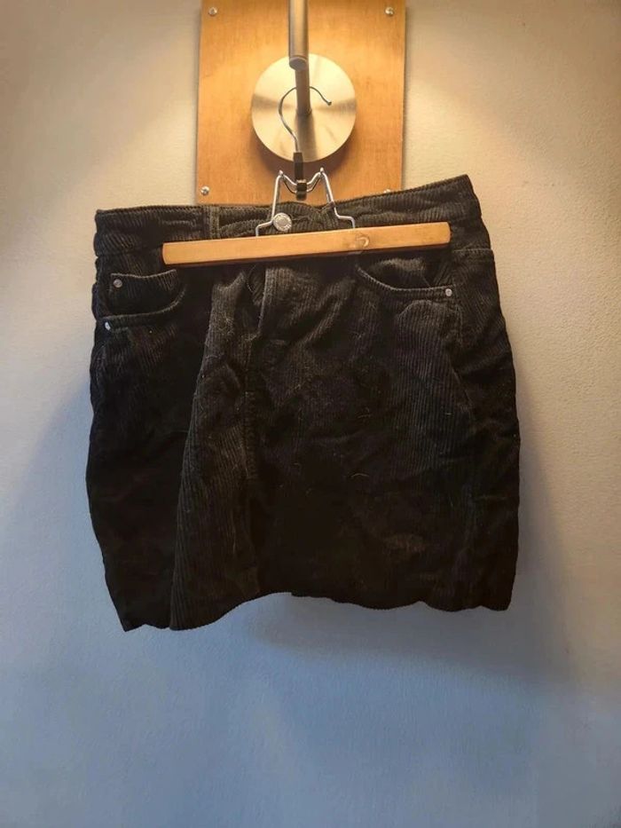 Jupe Bershka velours côtelé noir