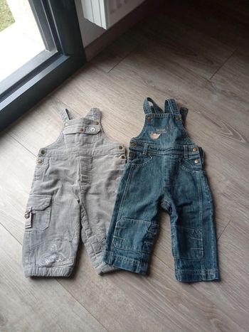 Lot de deux salopettes 12 mois
