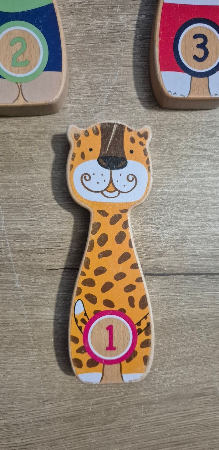 Jeu de quilles en bois animaux - photo numéro 3