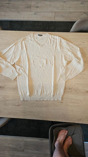 Pull léger à manches longues, pour homme, col V, peu mis, Tex Man,L