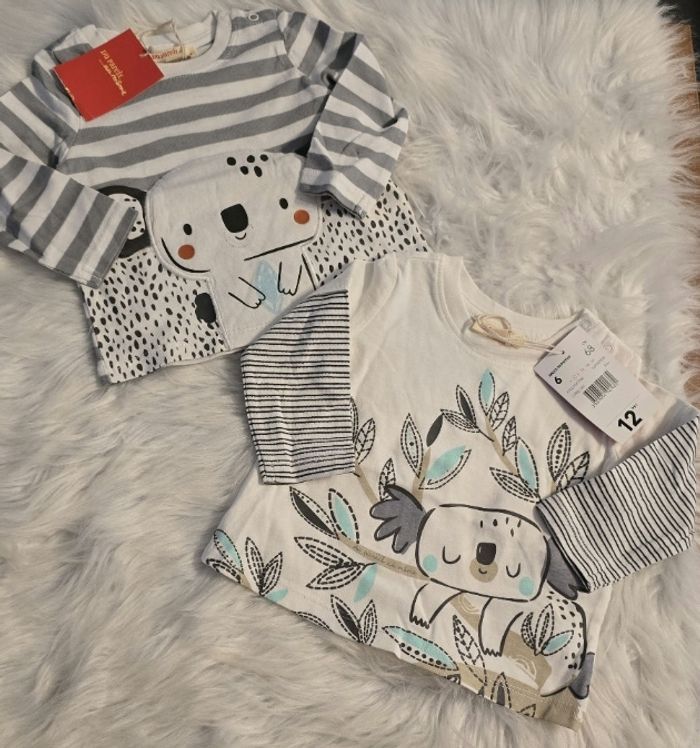 (Neufs non portés)🏷 🏷🥰😍 Lot  teeshirts ML 6mois Garçon 😍🥰