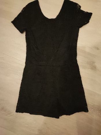 Combi short noir a dentelle